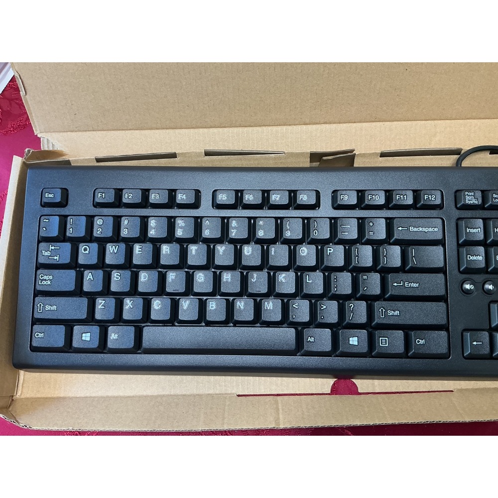 Katydid USB Wired Keyboard Black Full Size QWERTY PR1101U 697737-001 NEW